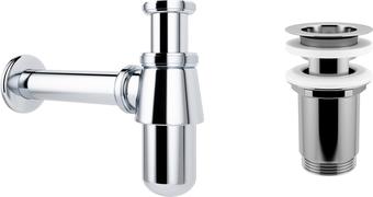 Сифон Wellsee Drainage System 182103004 (сифон, выпуск, хром) - фото