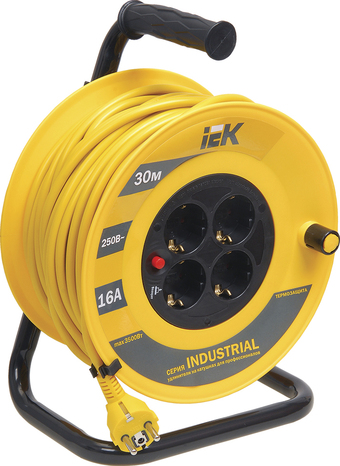 Удлинитель IEK УК30 WKP15-16-04-30 (30 м, желтый) - фото
