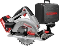Дисковая (циркулярная) пила Crown CT25002-165HX-4 BMC (с 1-им АКБ, кейс) - фото
