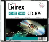 CD-RW диск Mirex 700Mb 4-12х UL121002A8S (SlimCase, 1 шт.) - фото
