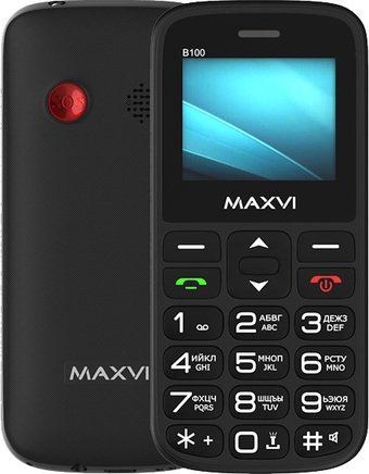 Кнопочный телефон Maxvi B100 (черный) - фото