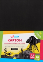 Картон для рисования ArtSpace цветной тонир. черный КТ1А4_38004 (10 л) - фото