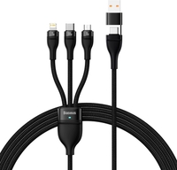 Кабель Baseus CASS030101 USB-C/A - USB-C, microUSB, Lightning (1.2 м, черный) - фото