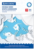 Набор белого картона BRAUBERG Мелованный Extra 113561 (16 л) - фото