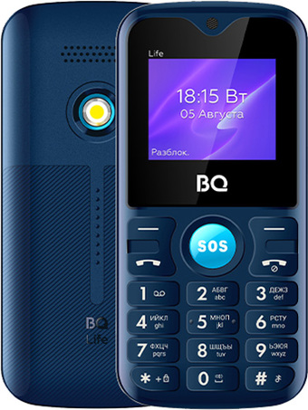 Кнопочный телефон BQ-Mobile BQ-1853 Life (синий) - фото