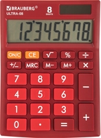 Бухгалтерский калькулятор BRAUBERG Ultra-08-WR 250510 (бордовый) - фото