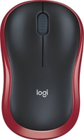 Мышь Logitech M186 (черный/красный) - фото