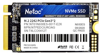 SSD Netac Внутренний SSD M.2 PCIe 3 x2 - 1ТB 2242 Netac N930ES Pro NVMe - фото