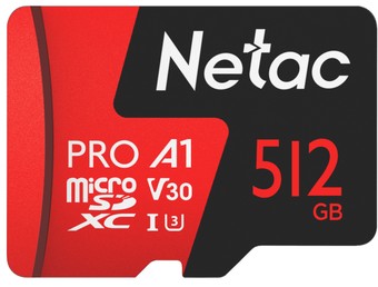 Карта памяти Netac MicroSDXC 512GB V30/A1/C10 Netac P500 Extreme Pro - фото