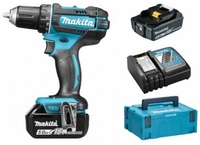 Дрель-шуруповерт Makita DDF482RTJ (с 2-мя АКБ, кейс) - фото