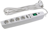 Сетевой фильтр ЭРА 5 розеток, 2 м, белый (SFU-5es-2m-W) - фото
