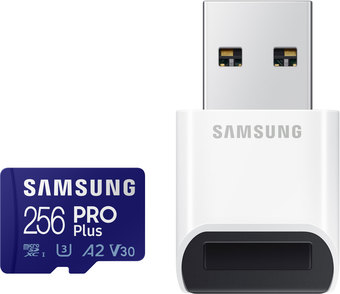 Карта памяти Samsung PRO Plus microSDXC 256GB (с кардридером) - фото