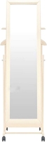 Стойка для одежды Мебелик с зеркалом на колесах В 24Н (слоновая кость) - фото