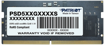 Оперативная память Patriot Signature Line 16ГБ DDR5 SODIMM 4800 МГц PSD516G480081S - фото