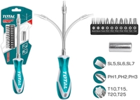 Набор отвертка с битами Total THT250FL1206 (12 предметов) - фото