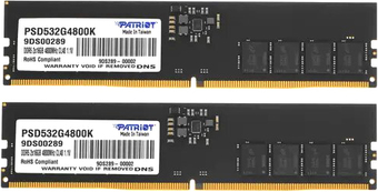 Оперативная память Patriot Signature Line 2x16ГБ DDR5 4800 МГц PSD532G4800K - фото