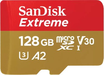 Карта памяти SanDisk Extreme SDSQXAA-128G-GN6MA microSDXC 128GB - фото