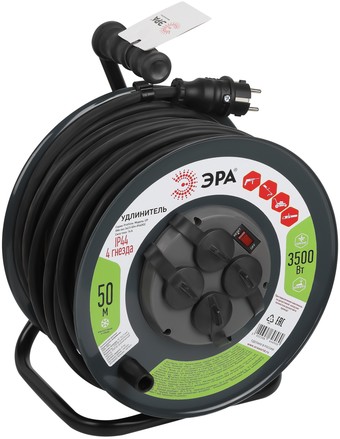 Удлинитель ЭРА RMx-4es-3x2.5-50m-IP44(KG) Б0052919 - фото