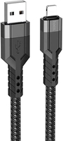 Кабель Hoco U110 USB Type-A - Lightning (1.2 м, черный) - фото