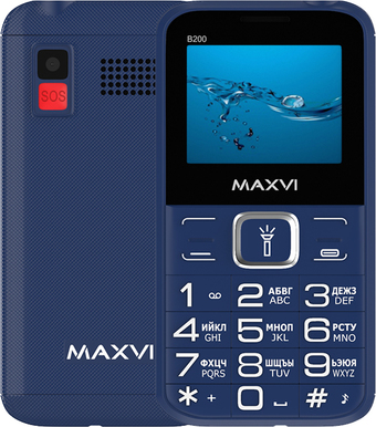 Кнопочный телефон Maxvi B200 (синий) - фото