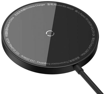 Беспроводное зарядное Baseus Simple Mini3 Magnetic Wireless Charger 15W CCJJ040001 (черный) - фото