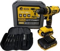 Дрель-шуруповерт Edon AD-18E (с 2-мя АКБ, кейс, набор оснастки) - фото