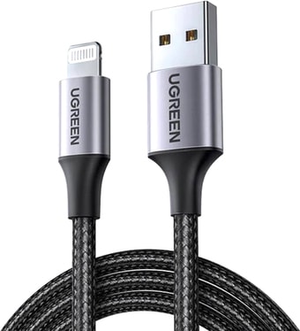 Кабель Ugreen US199 60157 USB Type-A - Lightning (1.5 м, черный) - фото