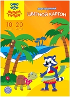 Набор цветного картона Мульти-пульти Приключения Енота КЦ10-20цдв_16366 (20цв) - фото