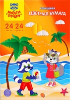 Набор цветной бумаги Мульти-пульти Приключения Енота БЦм24-24_31602 (24цв) - фото