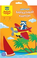 Набор цветного картона Мульти-пульти Бархатный. Приключения Енота КБ7А5_11090 (7 цв) - фото