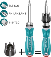 Набор отвертка с битами Total TACSD30086 (8 предметов) - фото