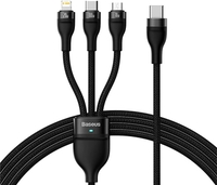 Кабель Baseus Flash Series ? USB Type-C - Lightning/USB Type-C/microUSB (1.5 м, черный) - фото