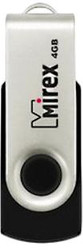 USB Flash Mirex SWIVEL RUBBER BLACK 4GB (13600-FMURUS04) - фото