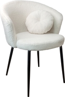 Стул с подлокотниками Лидмаш SML-09 (черный/белый барашек) - фото