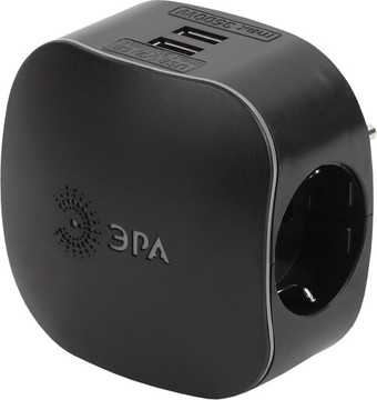 Разветвитель ЭРА SP-3e-USB-Black Б0046364 - фото