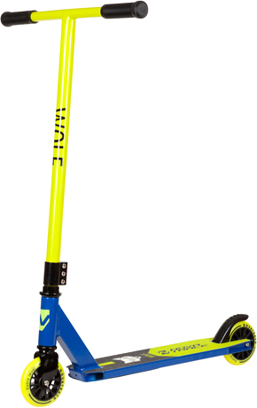 Трюковый самокат Novatrack Wolf 70 110P.WOLF.BBL22 (лимонный) - фото