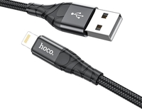 Кабель Hoco DU02 Plus USB Type-A - Lightning (2 м, черный) - фото