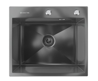 Кухонная мойка Ulgran Steel 50x45 (черная брашированная сталь) - фото