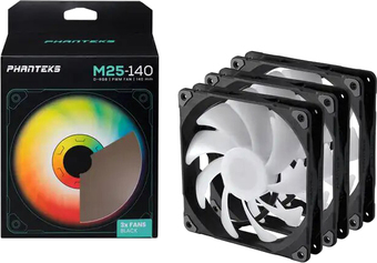 Набор вентиляторов Phanteks M25-140 D-RGB PH-F140M25_DRGB_PWM_BK01_3P - фото