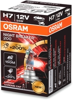 Галогенная лампа Osram Night Breaker 200 H7 64210NB200 (картонная коробка, 1 шт) - фото