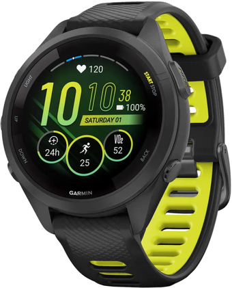 Умные часы Garmin Forerunner 265S 42 мм (черный/желтый) - фото