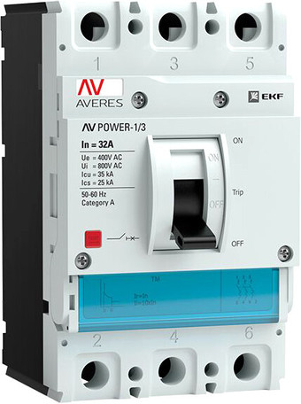 Выключатель автоматический EKF Averes Power-13 3P 32А 35кА AV TR mccb-13-32-TR-av - фото