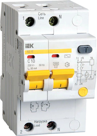 Дифференциальный автомат IEK MAD10-2-010-C-030 - фото