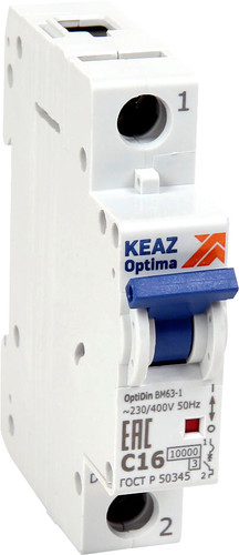 Выключатель автоматический КЭАЗ 1P C 10А OptiDin BM63-1C10-10-УХЛ3 249249 - фото
