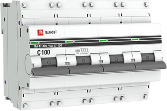 EKF PROxima ВА 47-100 4P 100А (C) 10kA mcb47100-4-100C-pro - фото