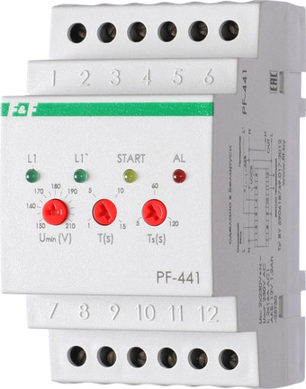 Реле контроля фаз Евроавтоматика F&F PF-441 EA04.005.002 - фото