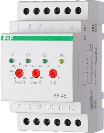 Реле контроля фаз Евроавтоматика F&F PF-451 EA04.005.003 - фото