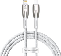 Кабель Baseus Glimmer Series Fast Charging Data Cable Type-C - Lightning 20W CADH000002 (1 м, белый) - фото
