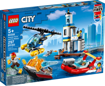 Конструктор LEGO City 60308 Операция береговой полиции и пожарных - фото