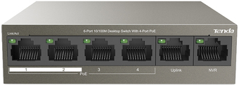 Неуправляемый коммутатор Tenda TEF1106P-4-63W - фото